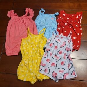 Bundle Of Baby Girl Summer Rompers